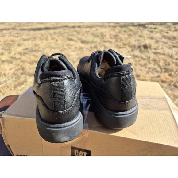 Cat Footwear Women's Prorush Sr+ Oxford Food Service Work Shoes Black Leather 5 - Picture 4 of 9